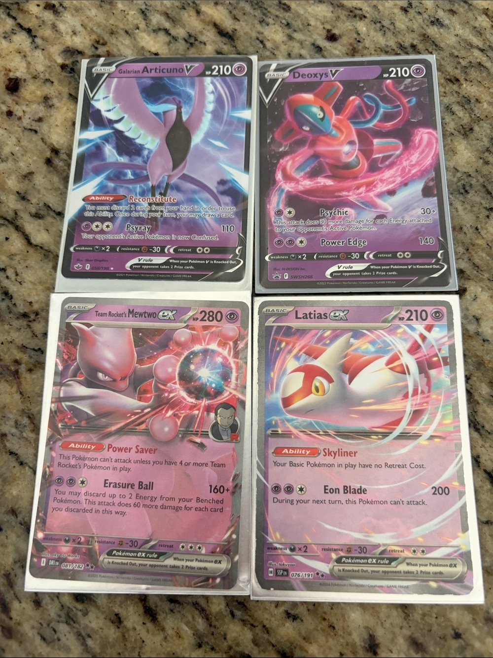 Pokemon Pink Purple Holo EX/V Card Lot